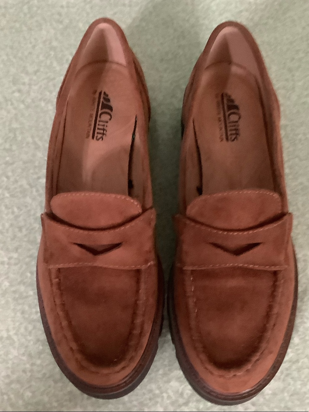 Cliffs by WHITE MOUNTAIN Faux Suede Penny Loafers in Brown Size 8.5 - Picture 2 of 7
